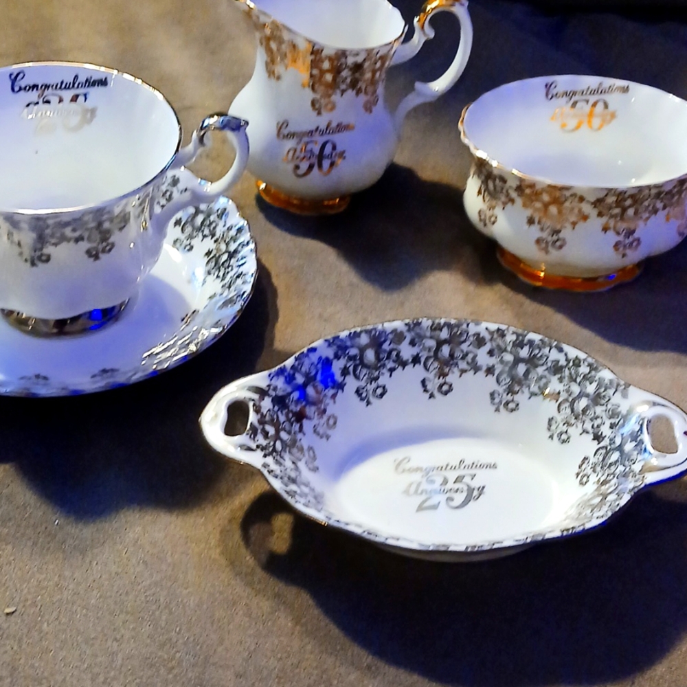 Vintage 4 pcs Royal Albert anniversary pieces